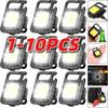 1-10PCS LED Working Light USB Rechargeable Mini Flashlight Aluminum Alloy Material Portable Keychain Pocket Clip Lamp Outdoor Hiking Fishing Camping