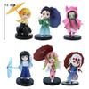 12pcs Anime Demon Slayer Tanjiro Kamado Nezuko Christmas Halloween PVC blind box cartoon figure model ornament child gift Random Mystery Trendy