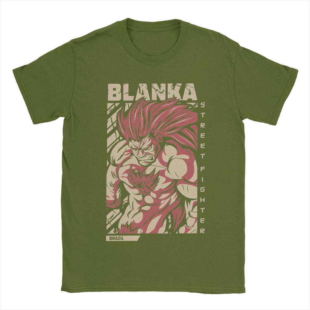 Men T-Shirt Blanka Streets Fighters Humor Cotton Tee Shirt Short Sleeve Game T Shirt Round Collar Clothing Summer