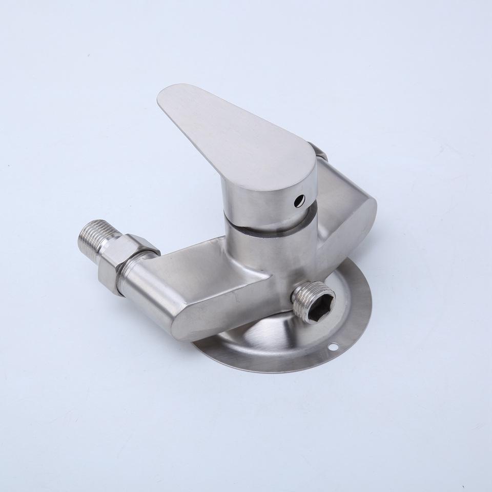 Triangular Exposed Shower Faucet with Hot and Cold Mixing Valve & Switchable Shower Head