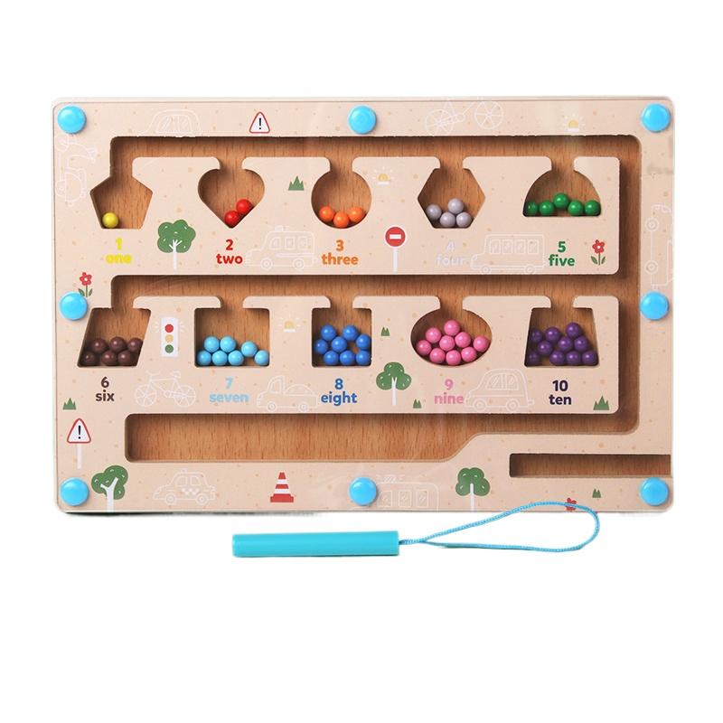 Montessori Magnetic Maze Sorting Board Kid Color Number Cognitive Matching Sensory Game Fine Motor Training Education Parish Toy