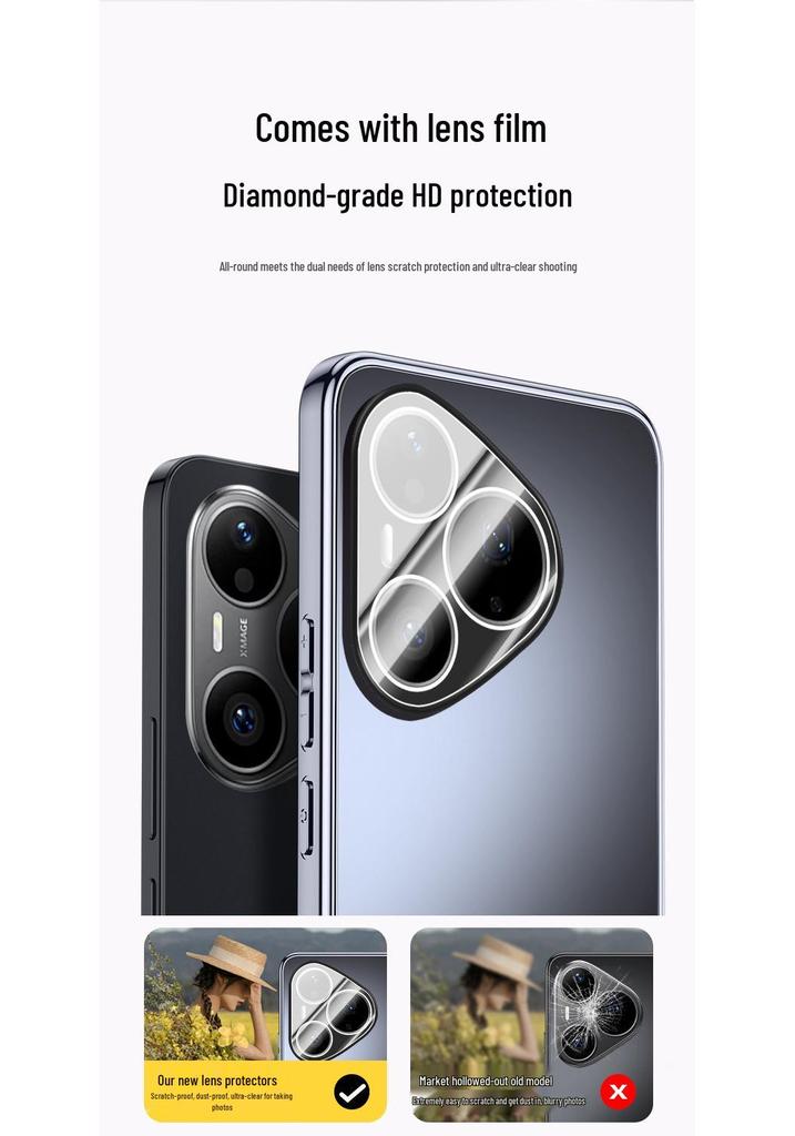 Frosted Electroplated Phone Case with Built-in Lens for Huawei Pura90 Pro/ProMax