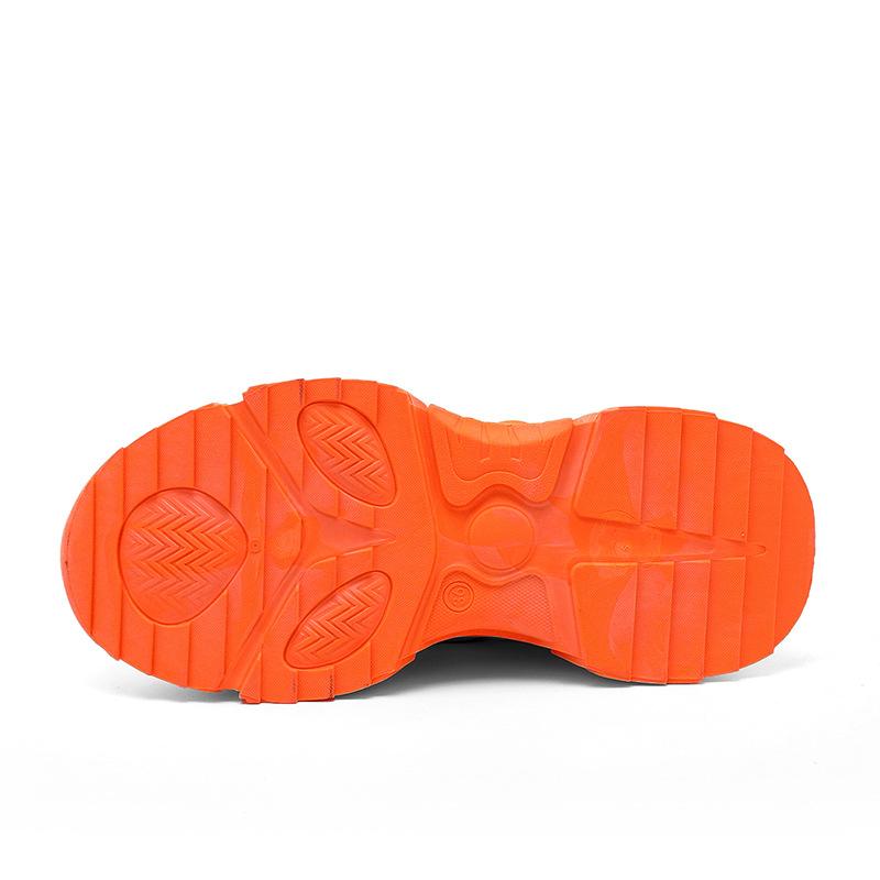 ZYCK New Sports Shoes Color Matching Thick-soled Student Leather Heightening Shoes