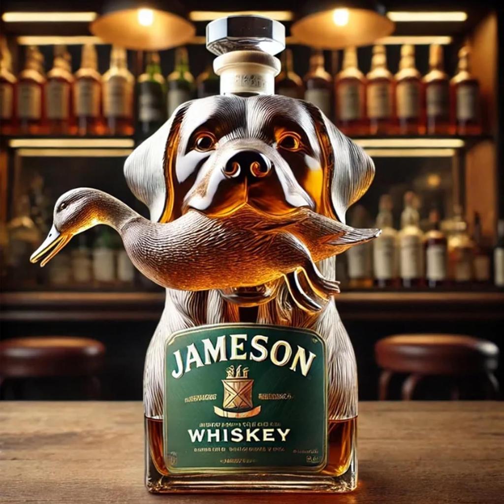 Funny French Bulldog Whiskey Bottle, Humor Novelty Decanter, Creative Gift, 250ml Clear Glass
