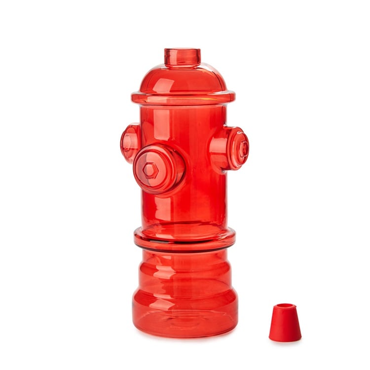 Szklana butelka na wodę napoje hydrant czerwony dla strażaka śmieszna 1,2 l