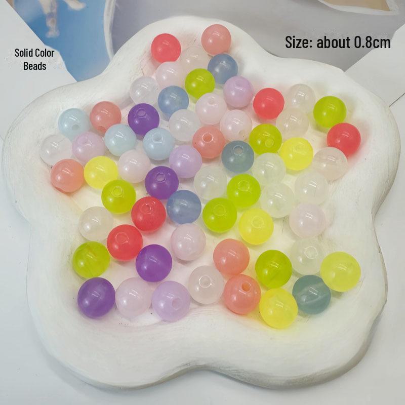 

Акриловые однотонные круглые бусины - аксессуары для браслетов и ожерелий ручной работы