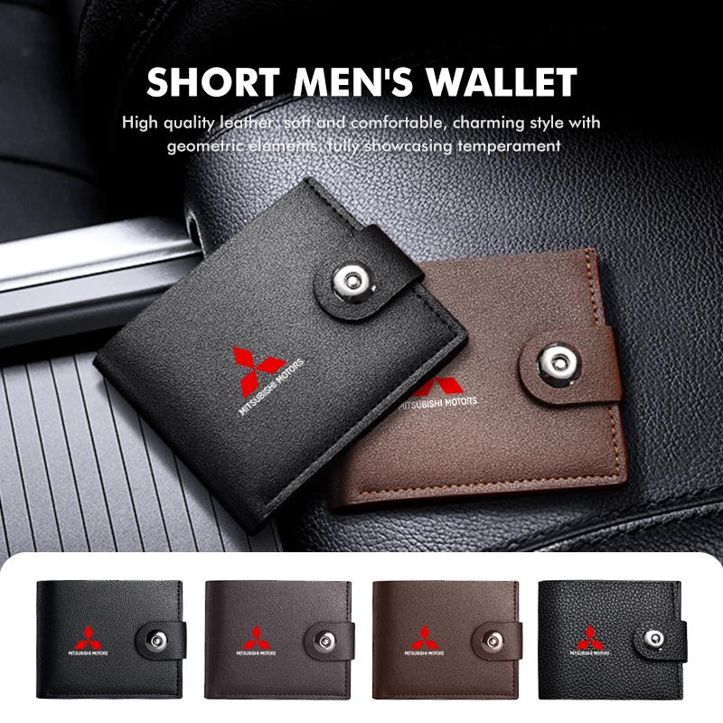 Cyakpr1 Retro Casual Men Wallets Small Card Holder Clutch For Mitsubishi Lancer ASX Pajero Mirage Attrage Xpander Outlander