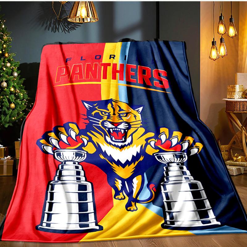 Panthers Team Spirit Blanket Flannel Throw for Sofa, Indoor, Camping, Living Room, Office, Chair, And Bed Soft Birthday Gift