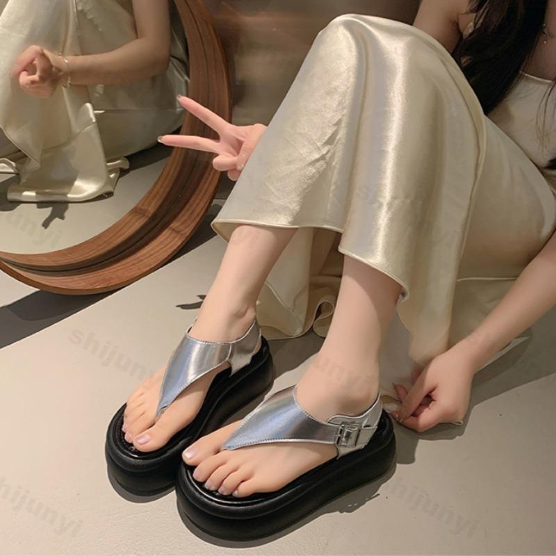 Fashion Women's Sandals 2025 Summer New Wedges Fashion EVA Flip Flops Women Platform High Heels Outdoor Beach Shoes Sandalias De Mujer