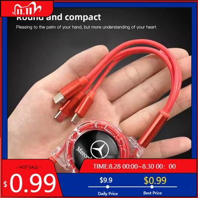 GLC GLB 3-in-1 Micro Data Wire USB Type C Fast Charger For Mercedes Benz AMG W203 W206 W220 W205 W211 W212 W201 W210 W108 W168