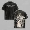 Overlord Albedo Anime Bedrucktes T-Shirt Vintage Gewaschenes Y2k T-Shirt Herrenkleidung Sommer Lässige Kurzarm-Tops