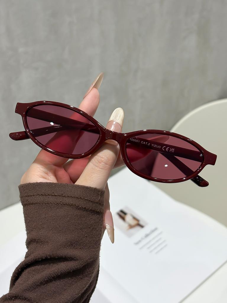 Retro Small Frame Oval Sunglasses Lightweight Durable Frame UV Protection Eyewear for Outdoor Activities and Daily Use