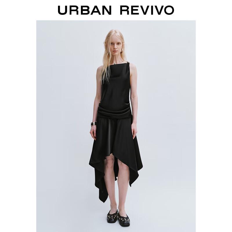 

UR Women s Irregular Pleated Cowl Neck Long Dress S