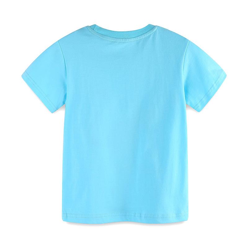 Summer New Boys T-Shirt Cartoon Print Children's Sweatshirt Cotton Crew Neck Top for Children and Middle Children