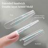 280pcs Sandwich Dual Forms Nail Extension Upper Mold Coffin Almond Acrylic Top Bottom Molds 14 Sizes Nail Forms