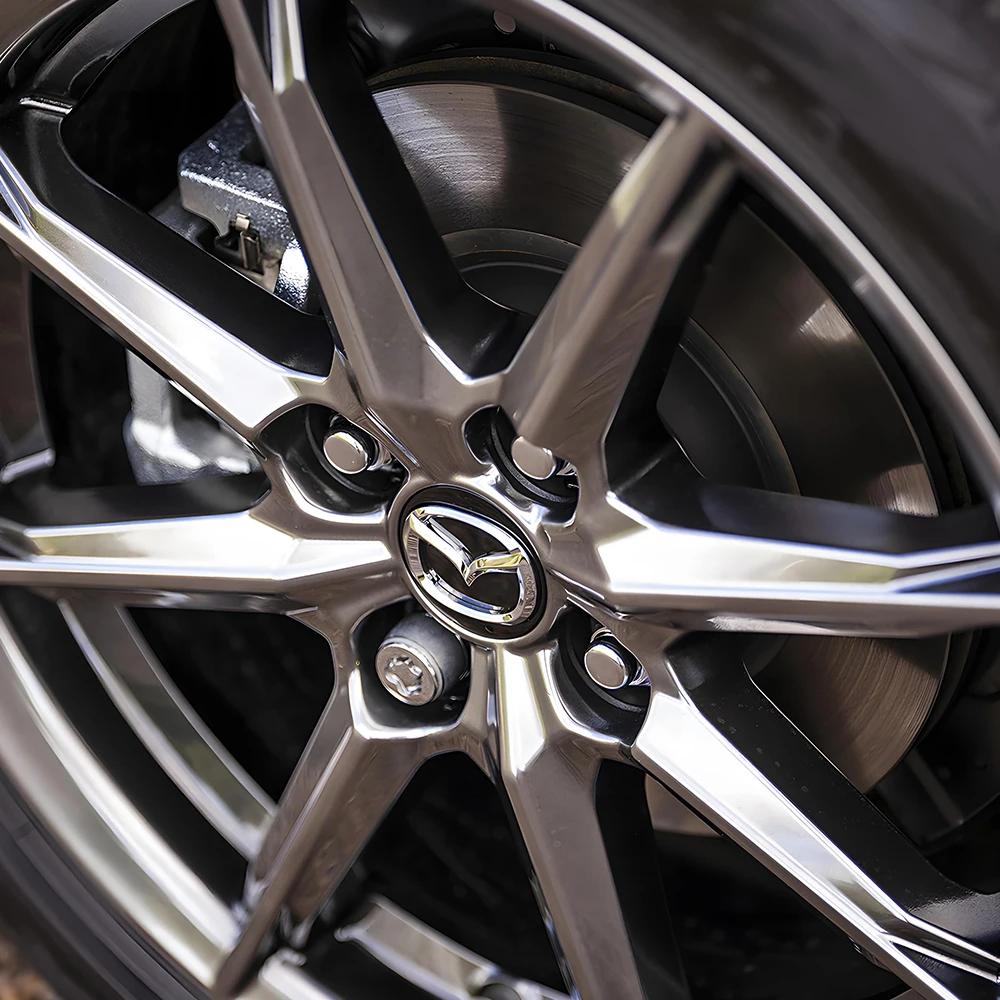 2025 Hot 4Pcs 56mm Car Wheel Center Cap Badge Sticker Car Tire Accessories For Mazda 2 7 Axela CX-3 CX-4 Atenza Demio MX3 MS RX7