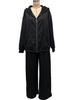 Women's Autumn/Winter Casual Zipper Hoodie & Wide-Leg Pants Set