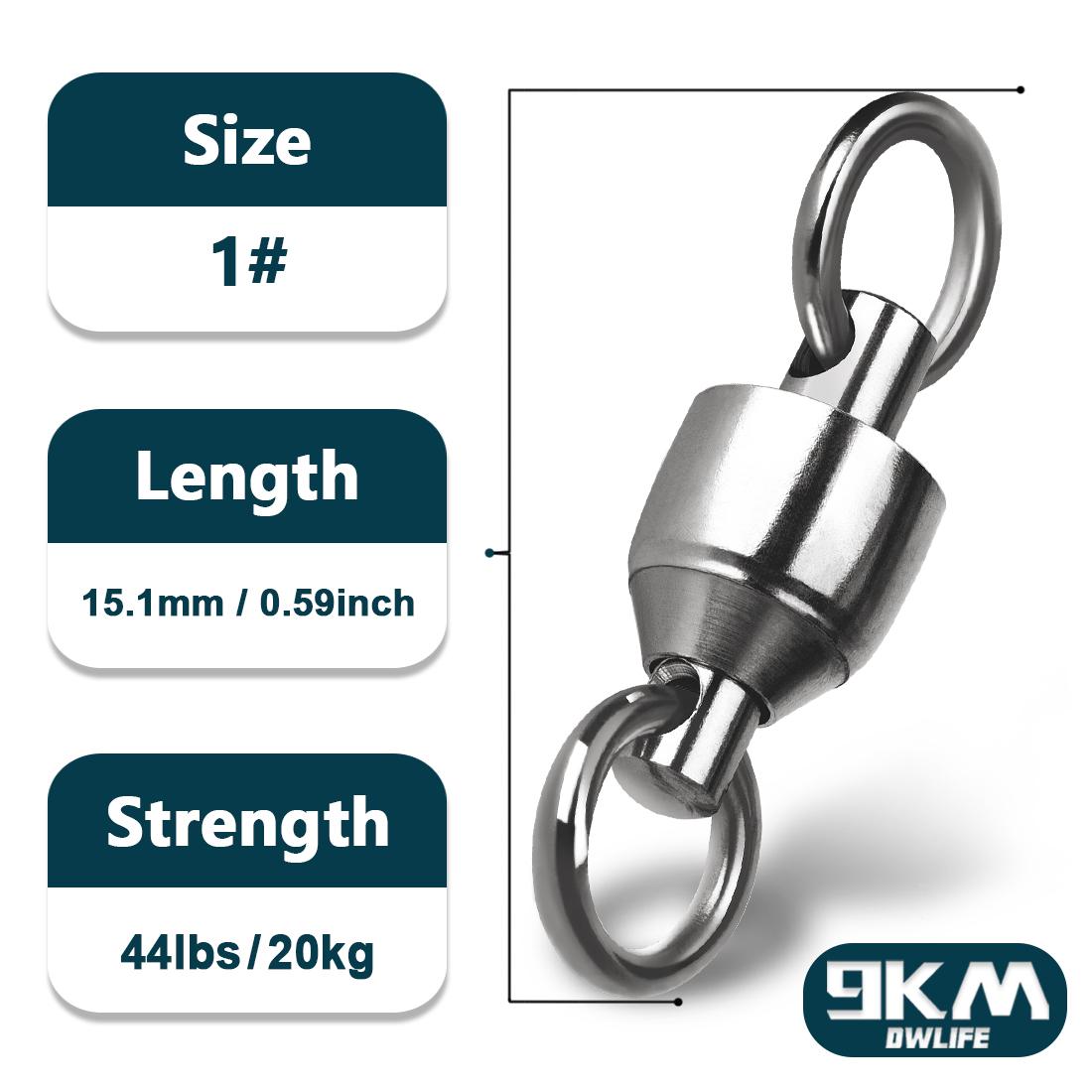 

20~100Pack Ball Bearing Swivel Fishing Swivel Solid Welding Rings Stainless Steel Heavy Duty Connector Freshwater Saltwater 20 Pcs