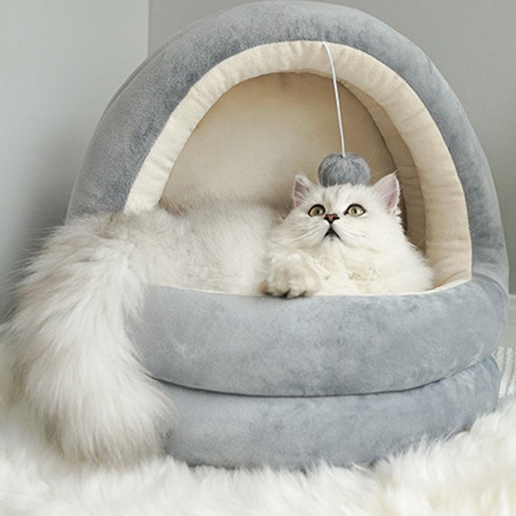 Haustierzelt Höhle Bett Kleine Hunde Hütte Plüsch Kätzchen Nest Winter Warmes Schlafhaus Innen Außen Zuhause Haustierbedarf