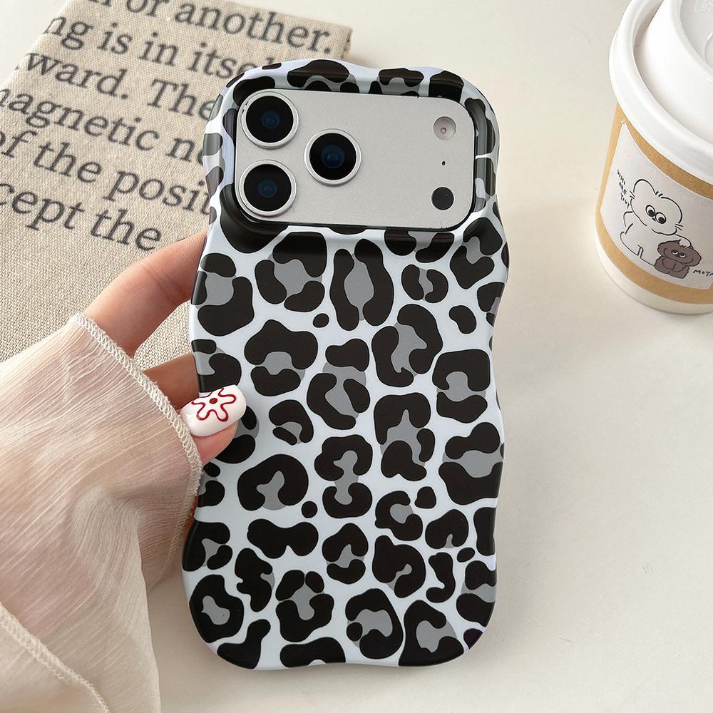 Fashion 2 In 1 Colorful Leopard Print Phone Case for iPhone 13 14 15 16 17 Pro Max Wave Edges Comfortable Touch Hard Slim Cover