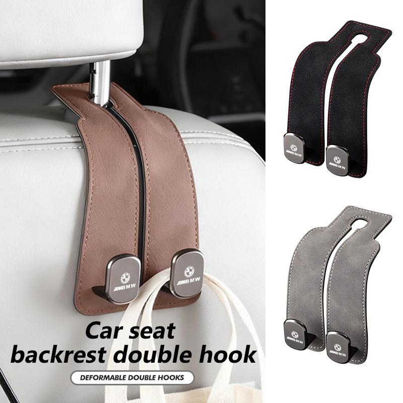 Car Suede Double Hook Rear Seat Backrest Organizer Storage Hanger For BMW Performance M E87 E30 E46 E28 F35 G20 E93 F20 X3 X