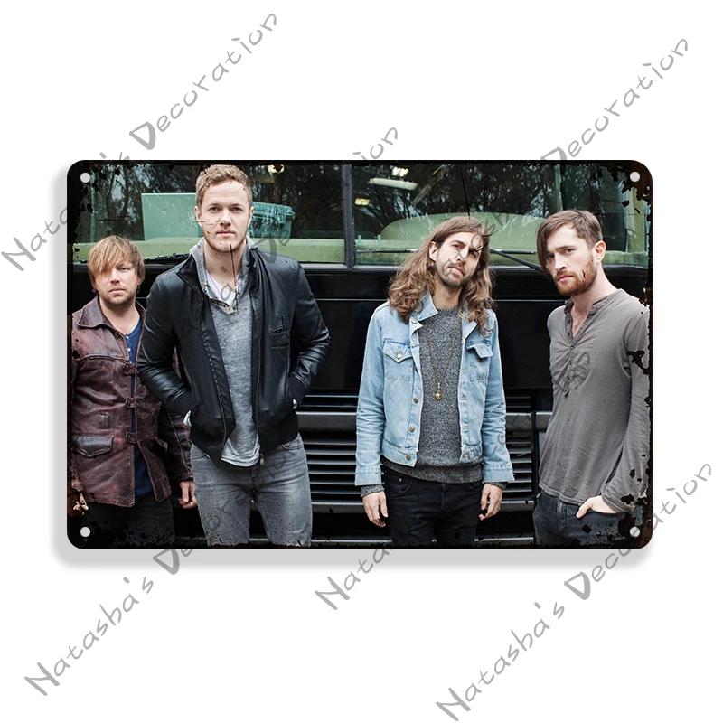 

Imagine Dragons Rock Band Metal Sign Rusty Vintage Poster Nostalgic Old Metal Sign Bar Pub Club Man Cave Wall Decorative Sign 20x30cm（7.8x11.8inch）