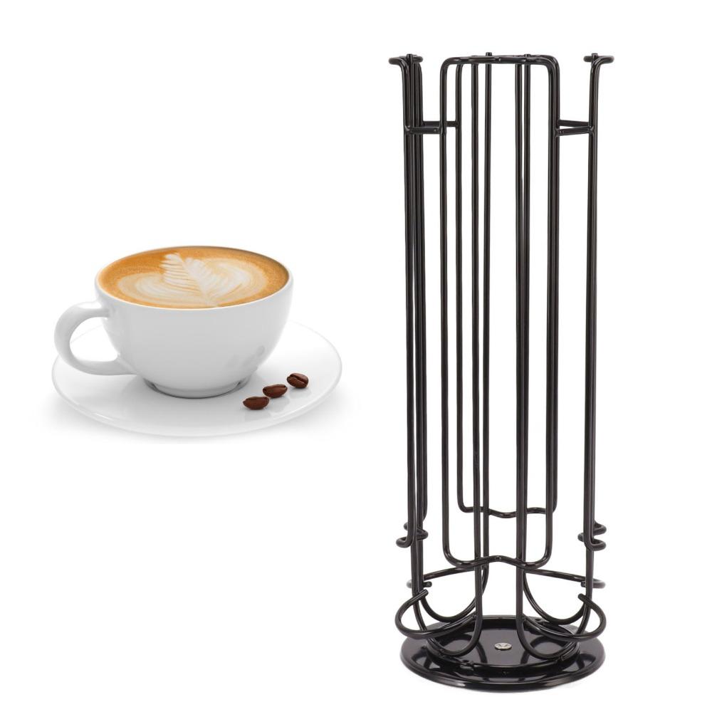 360 Degree Rotating Coffee Pod Storage Rack Black Color Coffee Pod Carousel Holder  Kitchen Use