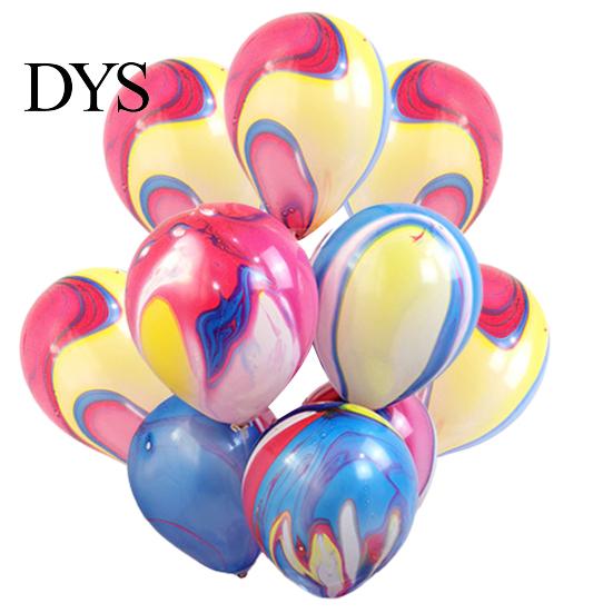 Wedding Party Balloon 10Pcs/Set 12-inch Latex Agate Pattern Anti-burst Thicker Festival Props Birthday Home Ornament Accessories