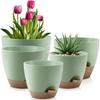 5pcs/Set Self Watering Plant Pots with Drainage Holes Indoor/Outdoor Gargen Flowers Nursery Planting Pot