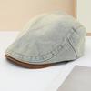Retro Washed Old Denim Forward Hat Female Sweet Cool Trend Hip Hop Show Face Small Beret Reverse Cap