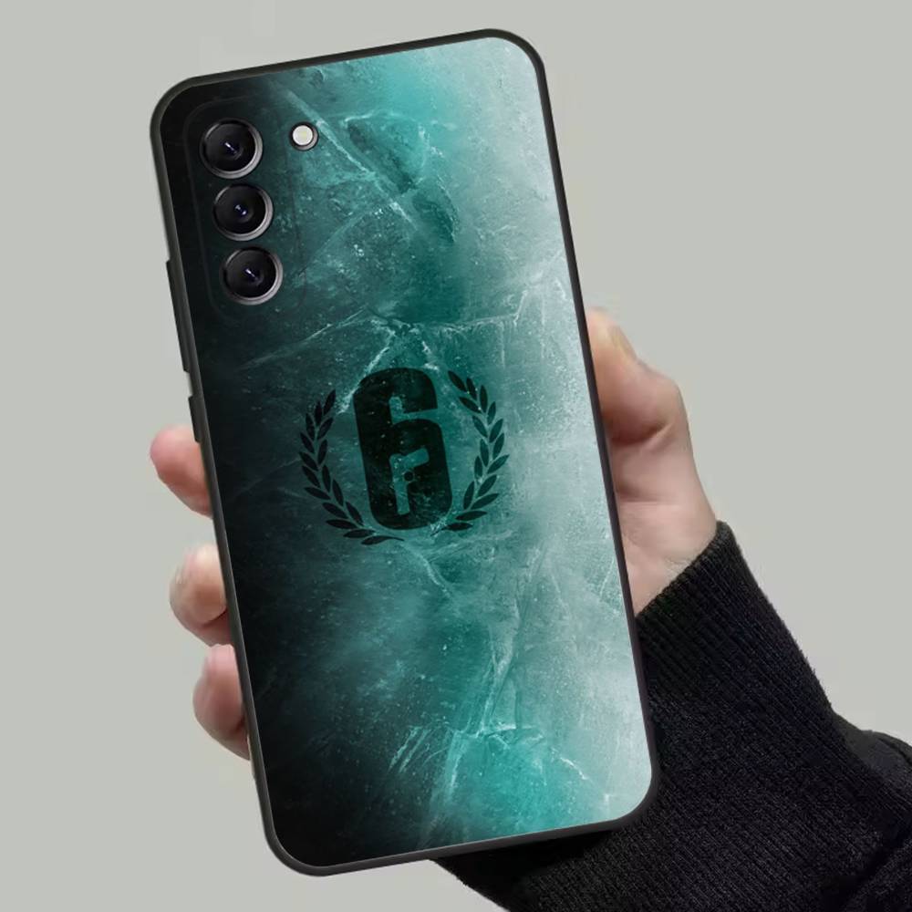 Rainbow S-Six S-Siege Phone Case For Samsung Galaxy A13,A21s,A22,A31,A32,A52,A53,A71,A80,Soft Black Shell