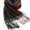 Autumn and Winter Business Men's Wool Scarf, Herringbone Pattern Two-color Warm Scarf, Korean Version of Long Spike Tassel