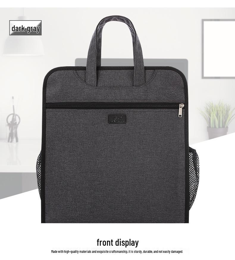 Large Capacity Double-Layer Oxford Cloth Business Briefcase/Document Bag with Custom Printing