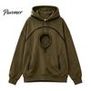 Warm Pet Pouch Clothing Women Hoodie with Head Hole, Oversized Hooded Sweatshirt Hole Zipper Pockets, Dog Cat Carrying Pullover Top for Fall
