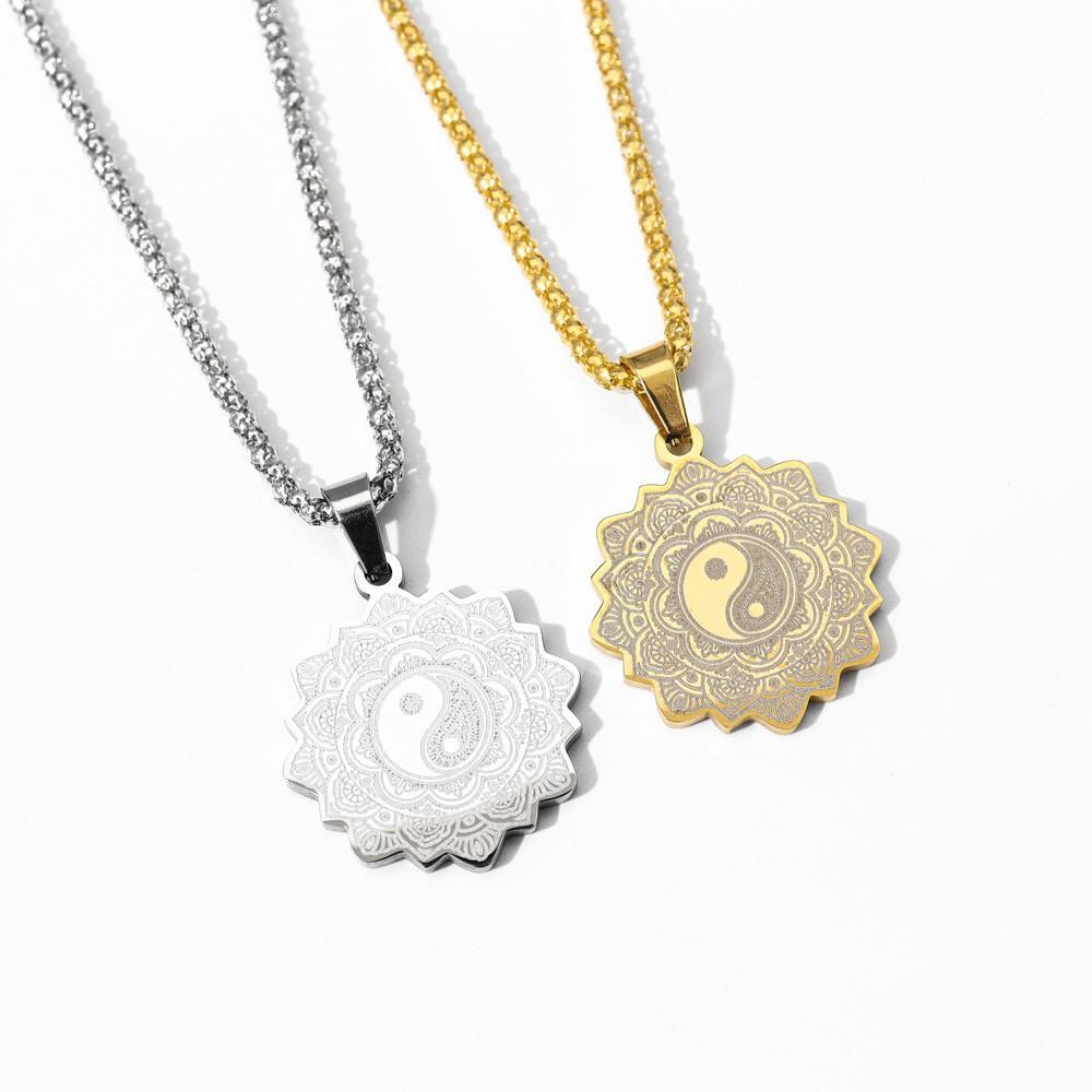 Fashion New Flower of Life Pendant Mandala Tai Chi Necklace Jewelry