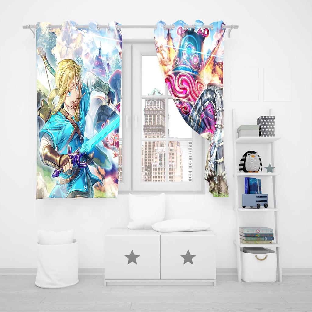 The Legend Of Zelda Heimdeko Wohnzimmer Schlafzimmer Vorhänge für Verdunkelungsvorhänge Spiel Küchenzubehör Weihnachtsgeschenke