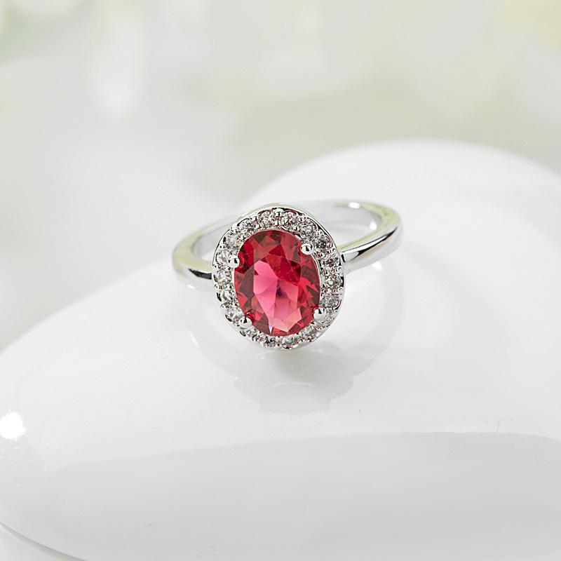 Elegant Pink Tourmaline & Zircon Oval Ring for Women