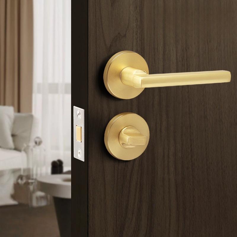 Wooden Door Concealed Door Lever Handle Lock Set Brushed Nickel Finish Easyinstall Privacy Door Knob With Lock for Bedroom