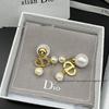 Women's Sweet Pearl Tassel Earrings with Inlaid Diamonds
