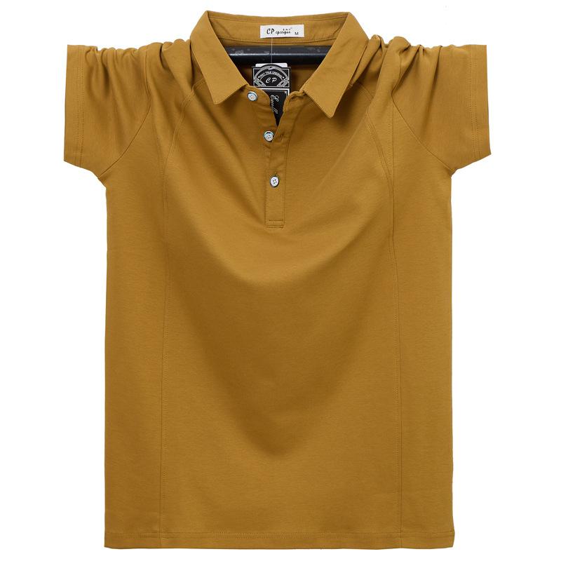 Men's Summer T-shirt Plus Size Loose and Comfortable Tee Men's Work Cotton Short-Sleeve Polo Shirt Zipper Flip Collar Breathable T-shirt