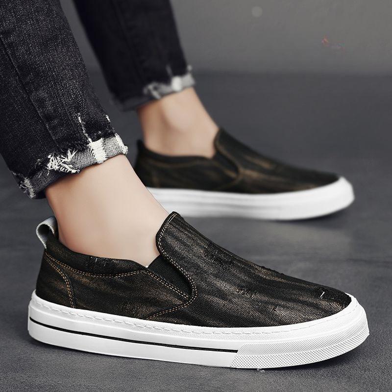 Sneakers Round Toe Lightweight Canvas Slip-on Casual Shoes for Men Classic Original Adults In Promotion Retro Vulcanize Man Shoe