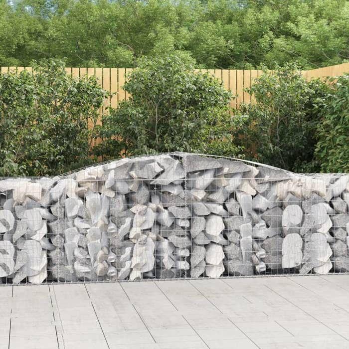 VidaXL 7x Paniers à Gabions Arqués Cages à Gabions Arquées Murs de Gabion Barrières de Jardin Terrasse Extérieur 3146988