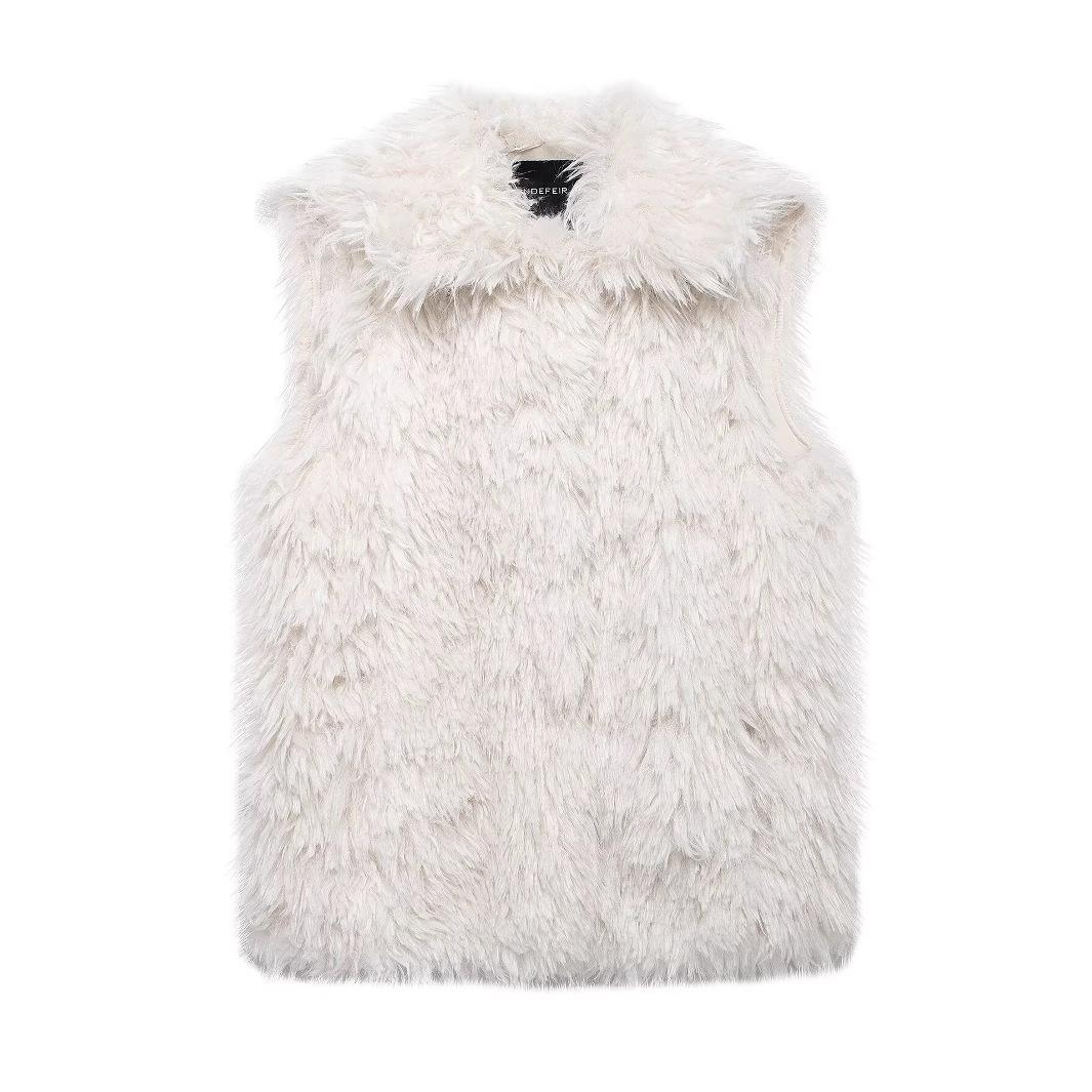 

2024 Autumn/Winter Women s Faux Fur Sleeveless Vest - European & American Style S