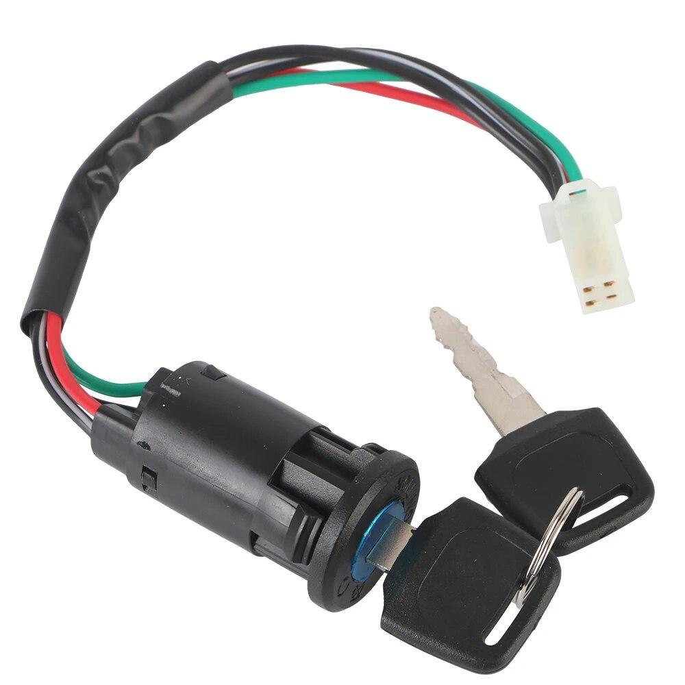 

1 шт. Мотоцикл с проводом Замок зажигания Ключ Переключатель стартера Замки двери Квадроцикл Для Suzuki Для Honda 50cc-250cc чёрный