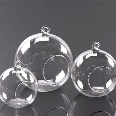 6/8/10cm Terrarium Hanging Tealight Holder Clear Vase Glass Globes Candlestick Vase Home Decoration