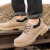 Oulylan Male Anti Smashing Work Footwear Pure Color Steel Toe Security Shoes Puncture-Proof Lace Up Safety Boots for Men