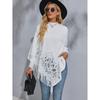 New Casual Women Shawl Fashionable Poncho Cotton Knitted Sweater Hollow Tassel Plus Size Pullover Woman