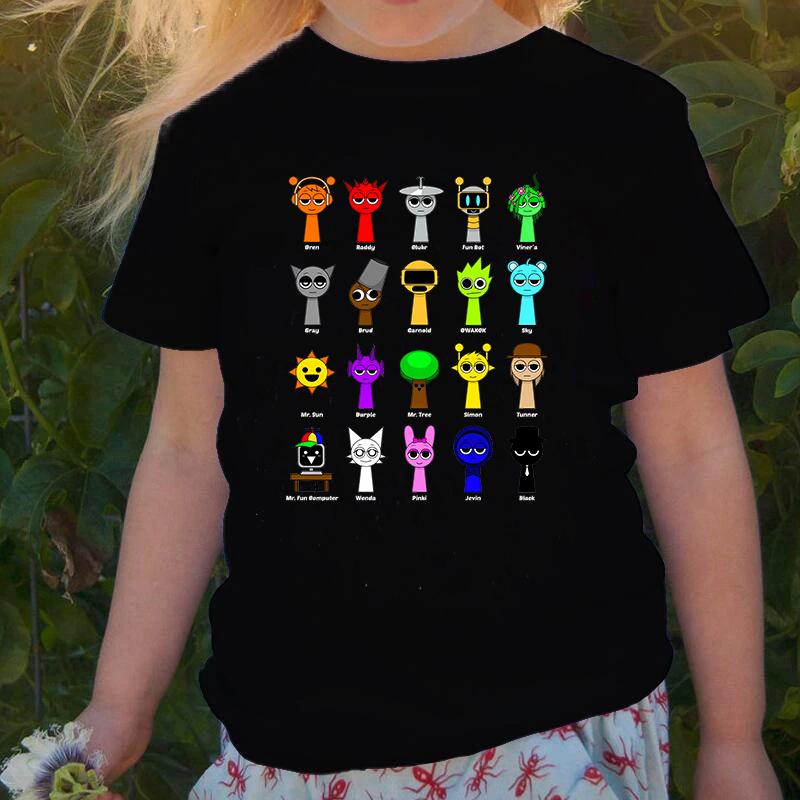 

2025 Гаряча Дитяча Футболка Sprunki Дитяча Мода Повсякденні Мультяшні Футболки Incredibox Хлопчики Круглий Виріз Короткий Рукав Одяг для Маленьких Дівчаток на Літо 120