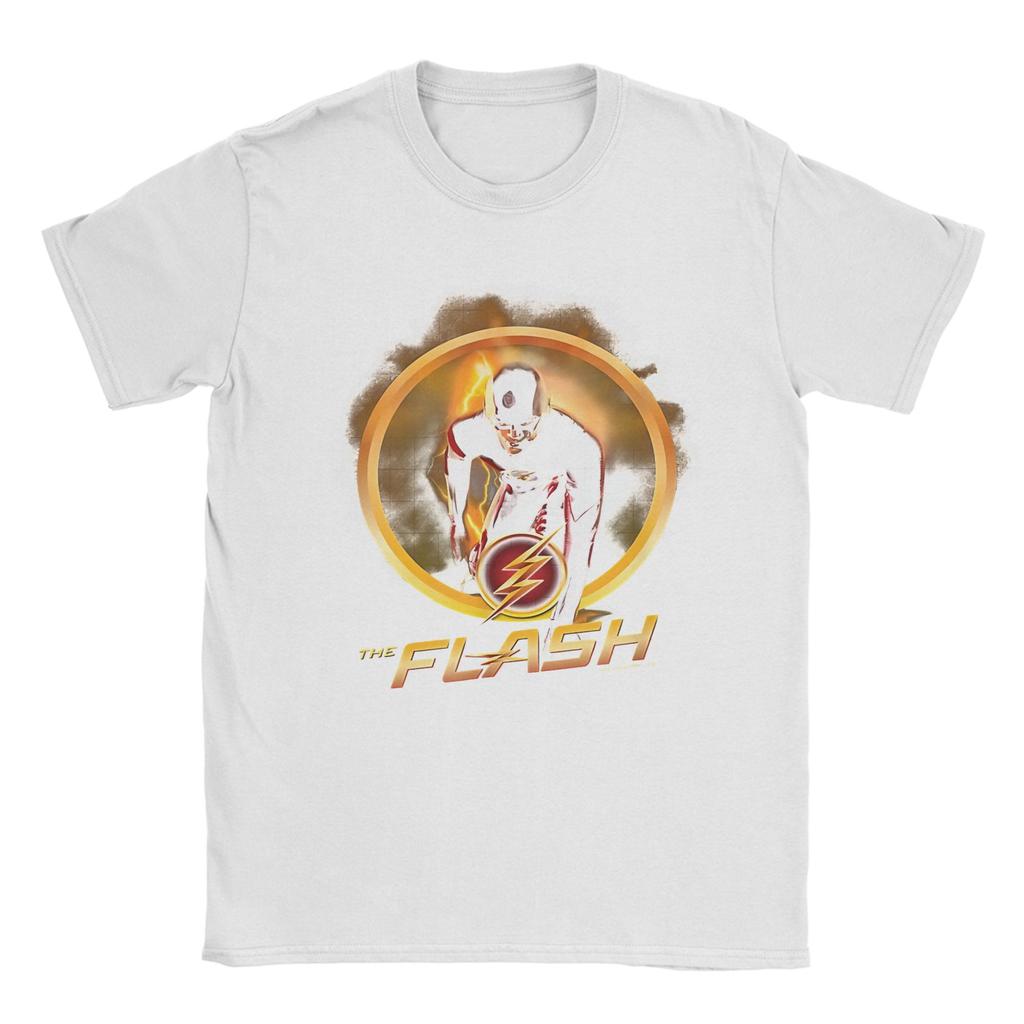Flash Logo TShirts for Unisex Novelty Pure Cotton Tees O Neck Short Sleeve T Shirt Birthday Gift Clothing