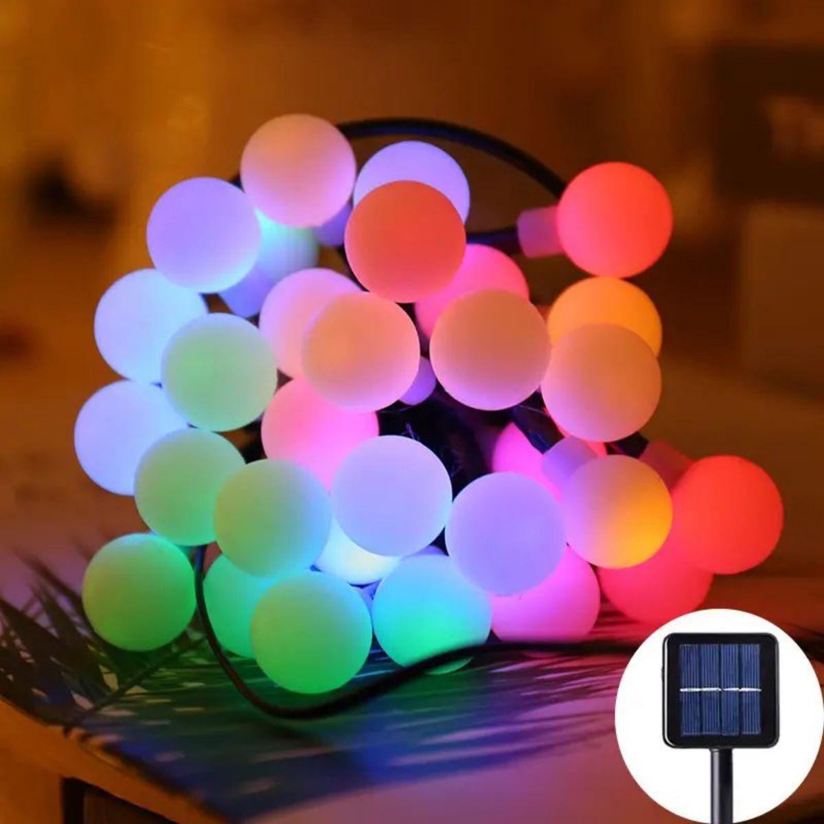 White Solar LED Bubble Star String Lights for Indoor & Outdoor Festival/Garden/Christmas Decorations 5m 20 lights (solar)